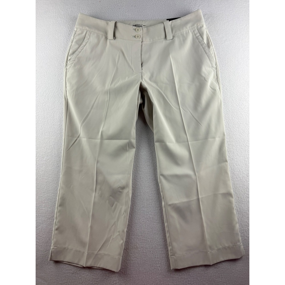 Nike Golf Tour Performance Modern Rise Pants Womens 12 Cream Dri-FIT 618146-072